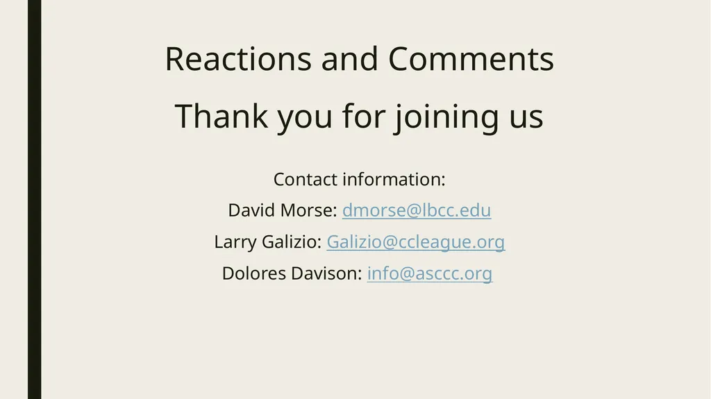 Participating Effectively in District and College - slide 34 of 34
