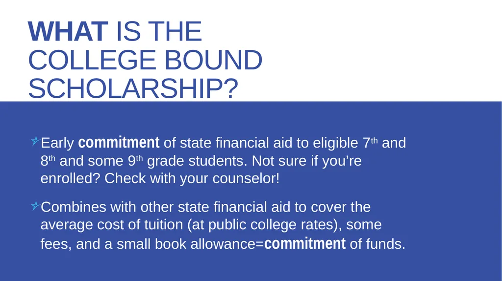 Benefits of going to college THE COLLEGE BOUND - slide 9 of 17