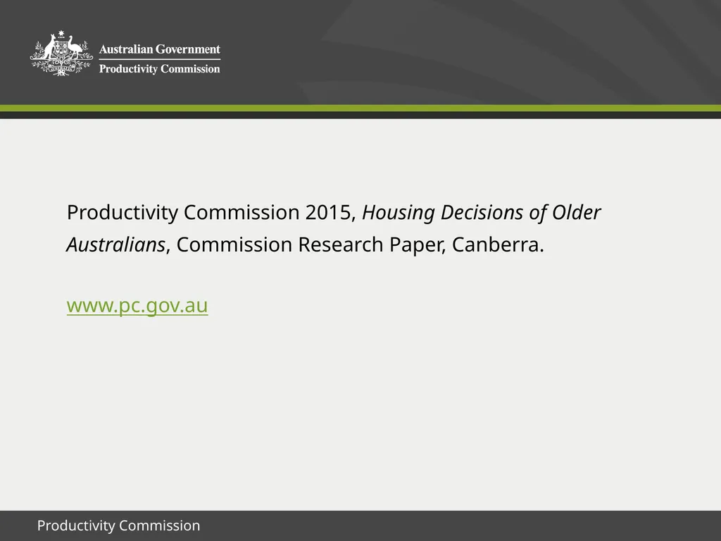 December 2015 Survey results Housing Decisions of - slide 71 of 71