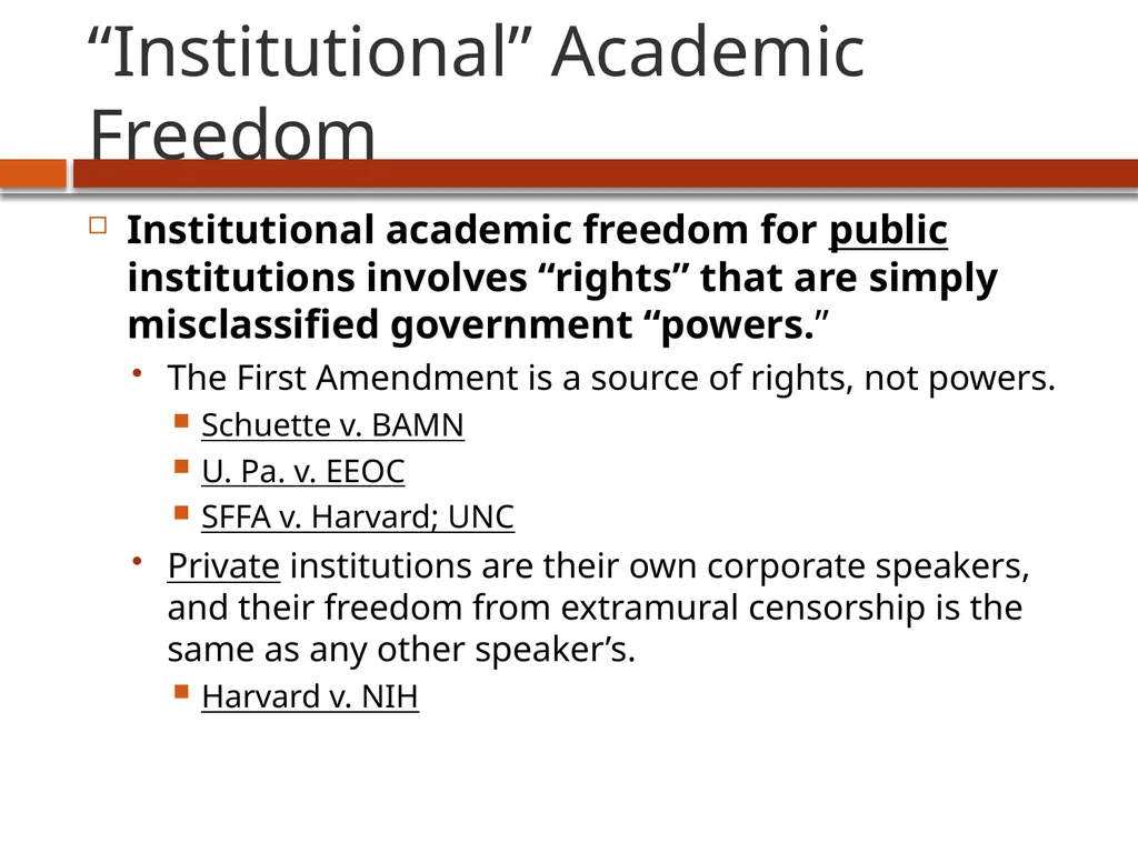 Academic Freedom: an overview USC Faculty Senate - slide 6 of 16