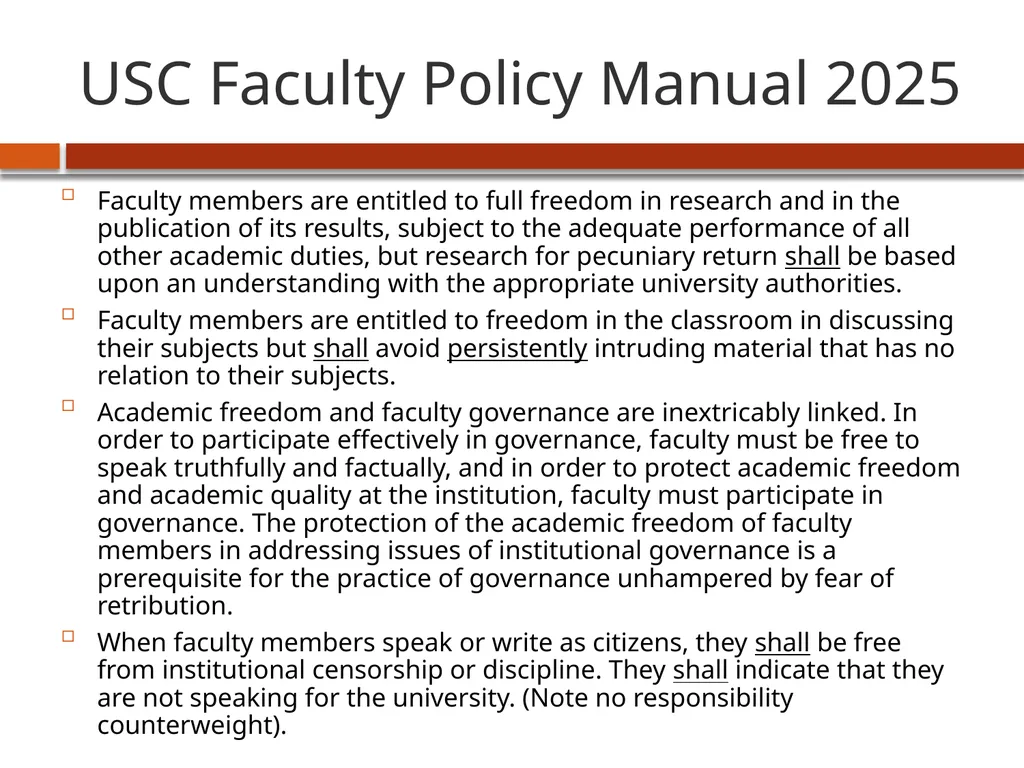 Academic Freedom: an overview USC Faculty Senate - slide 13 of 16
