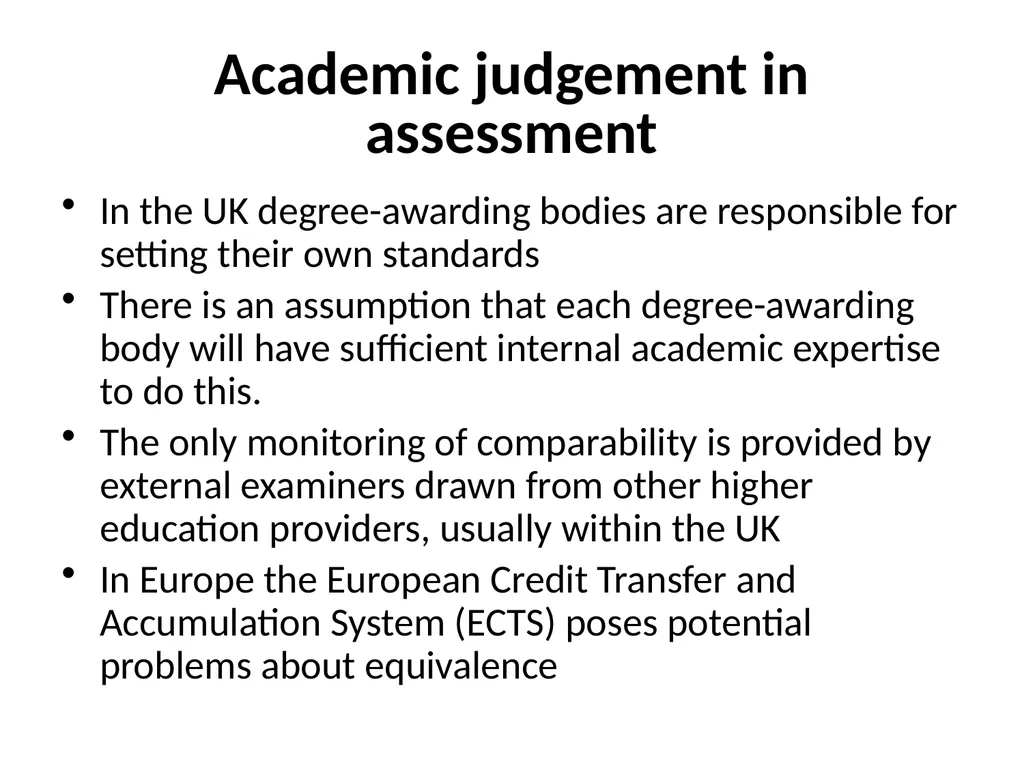 Disputes about academic judgement: has anything - slide 3 of 19