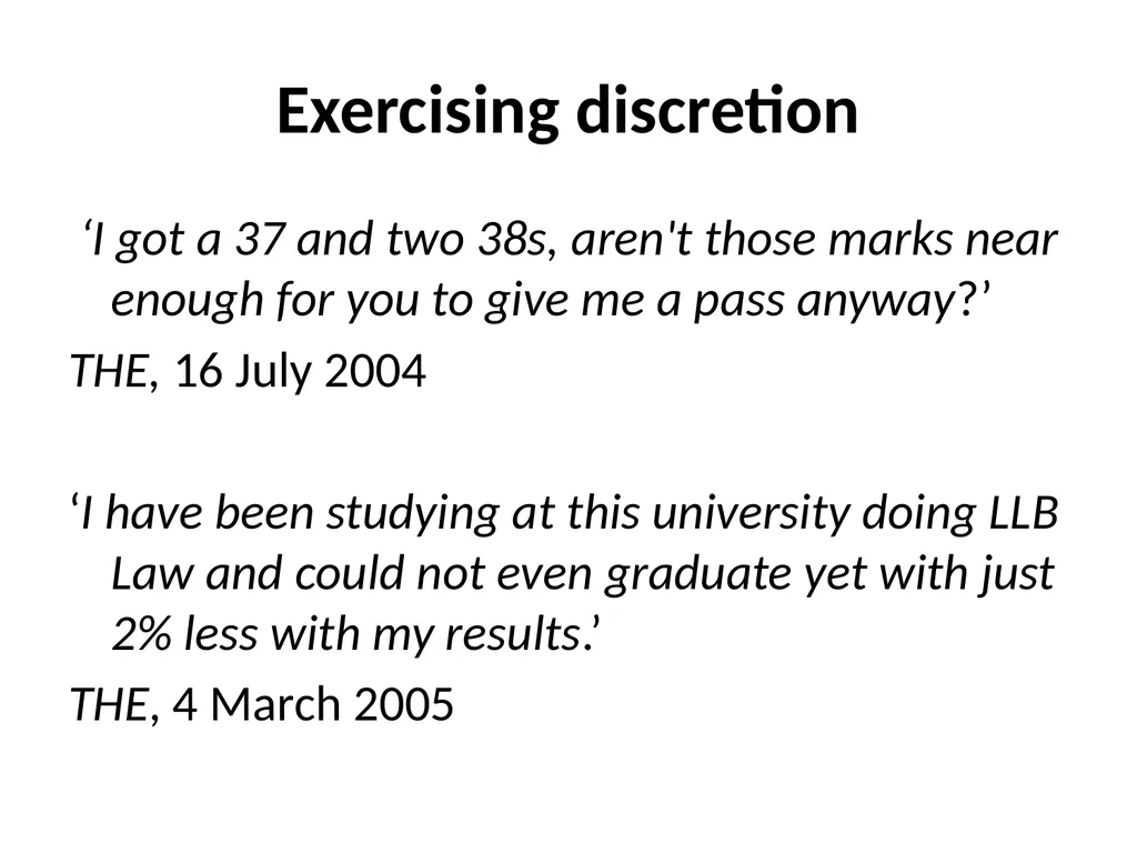Disputes about academic judgement: has anything - slide 18 of 19