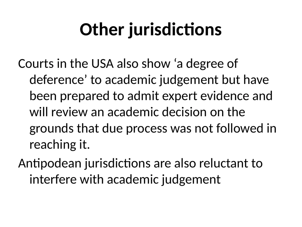Disputes about academic judgement: has anything - slide 7 of 19
