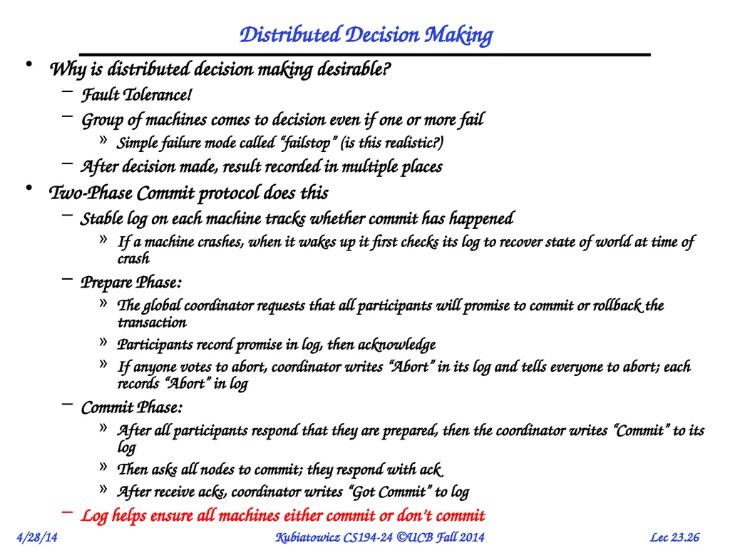 CS194-24 Advanced Operating Systems Structures and - slide 26 of 36