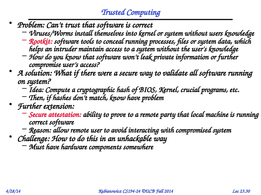 CS194-24 Advanced Operating Systems Structures and - slide 30 of 36