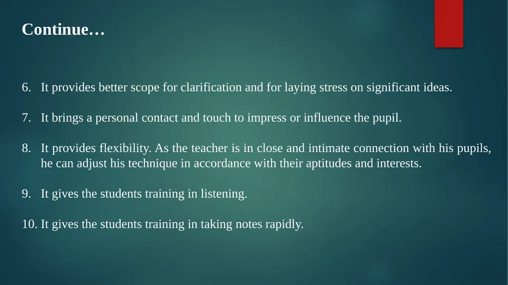 Methods of Teaching History: Lecture Method - slide 7 of 11