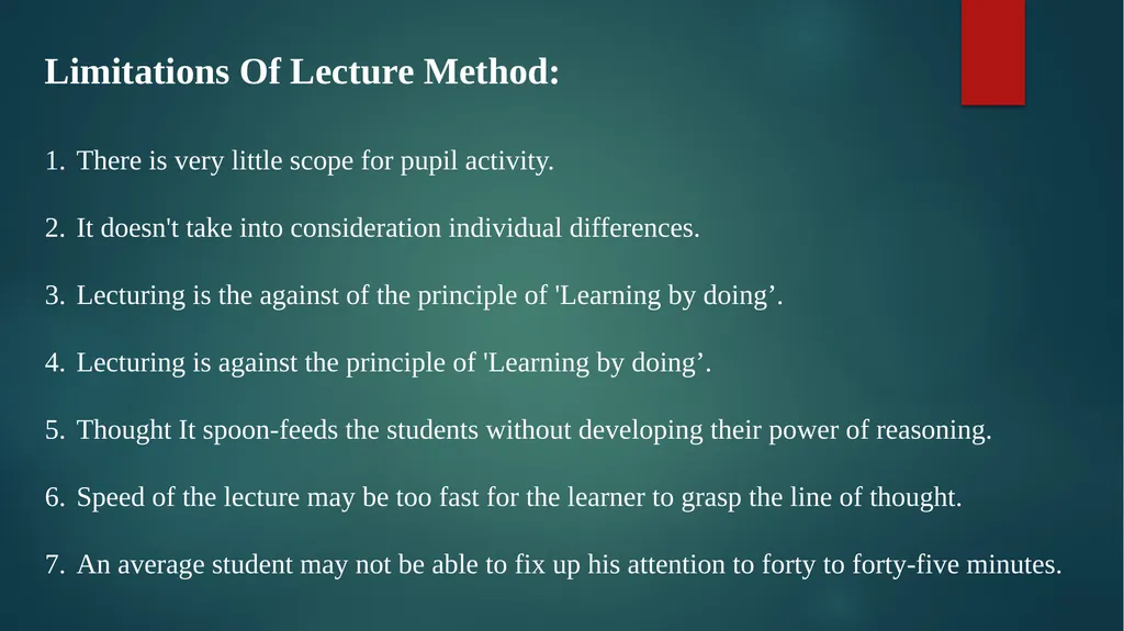 Methods of Teaching History: Lecture Method - slide 9 of 11