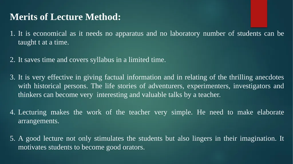 Methods of Teaching History: Lecture Method - slide 6 of 11