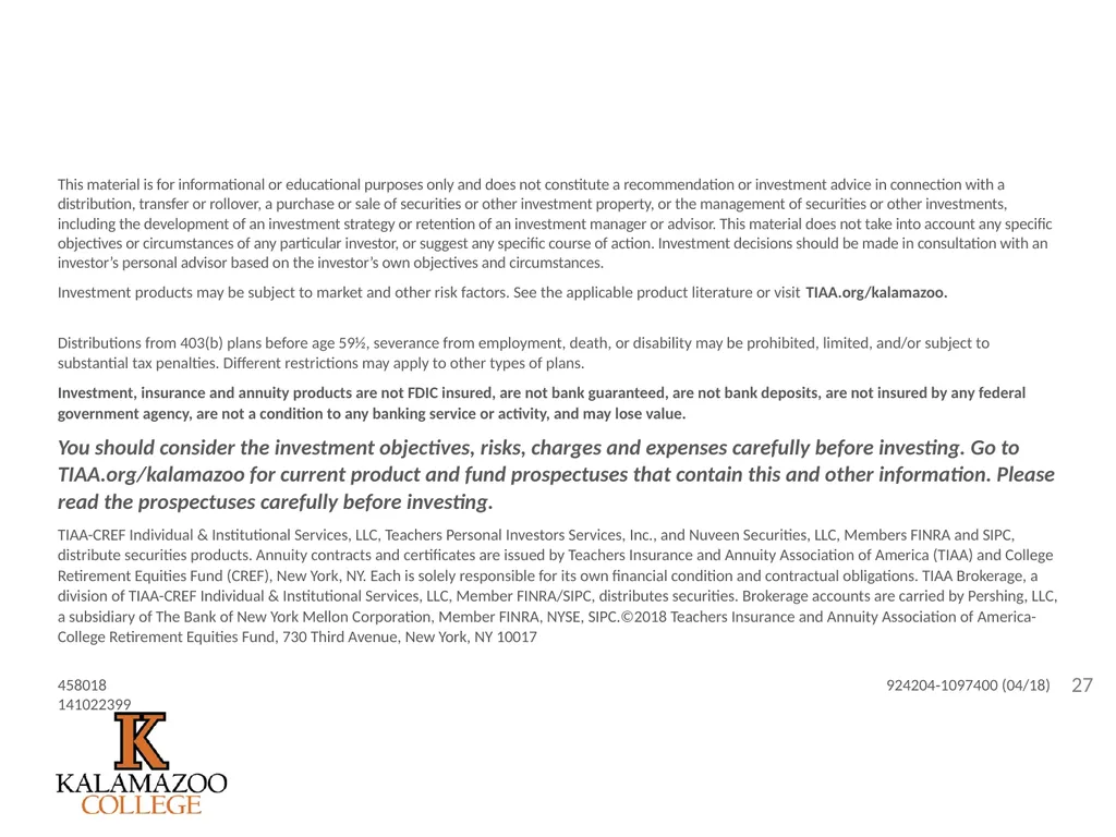 Retirement Plan Enhancements It’s all outlined in - slide 27 of 27