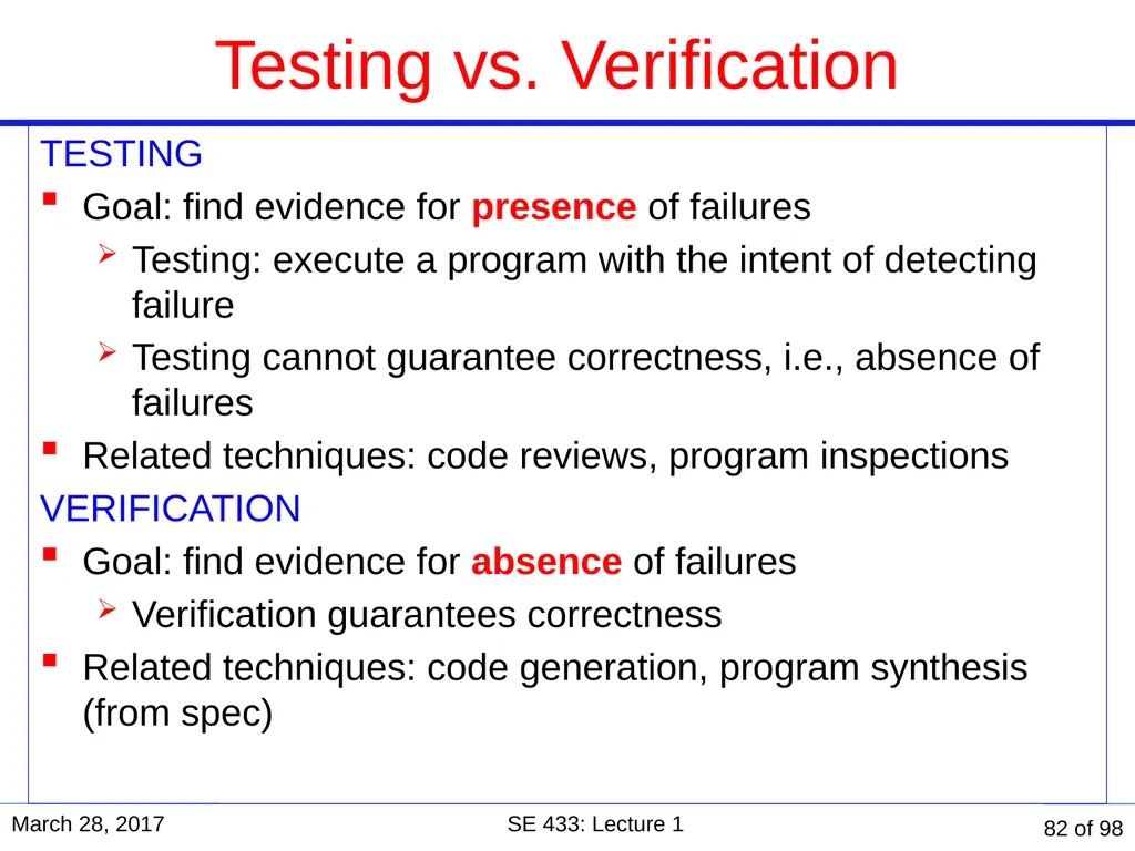 Are you in the right course? SE 433/333 Software - slide 77 of 93