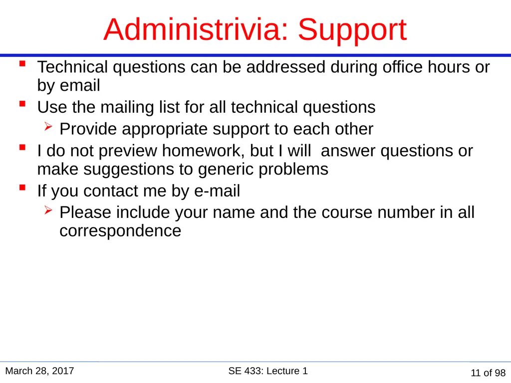 Are you in the right course? SE 433/333 Software - slide 11 of 93