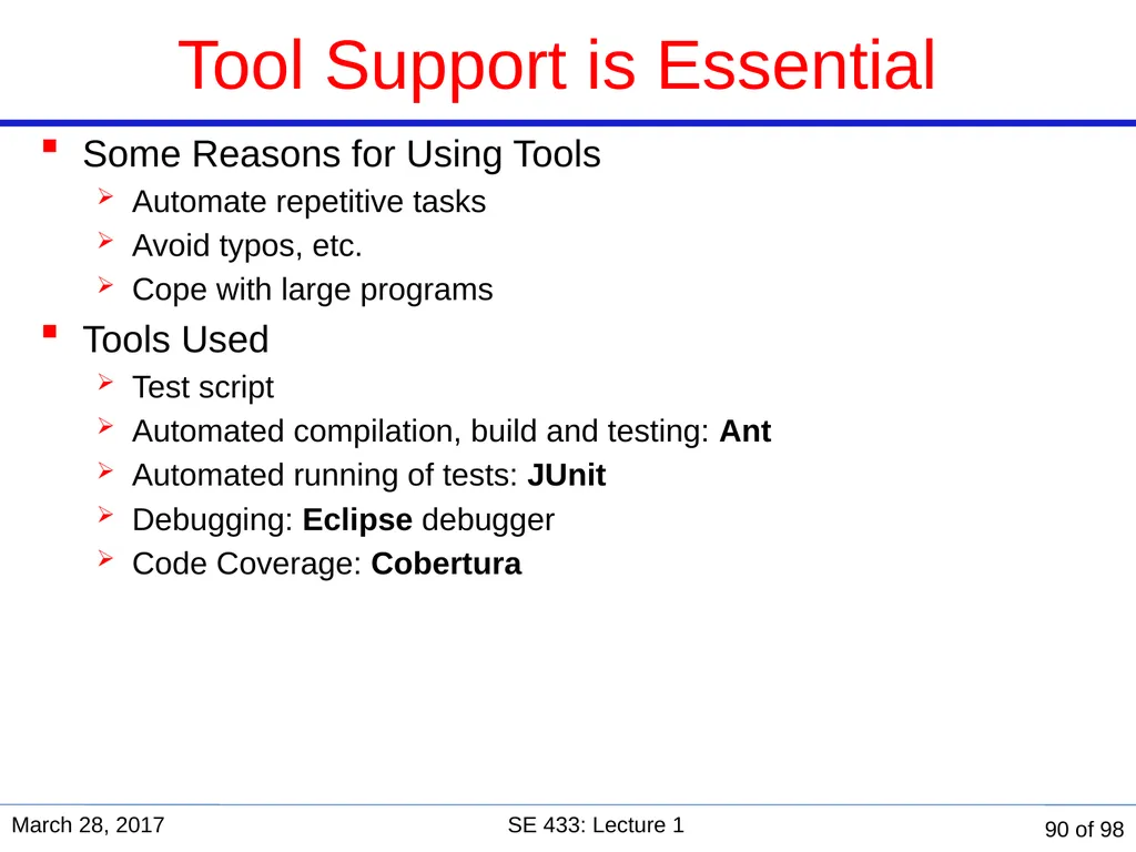 Are you in the right course? SE 433/333 Software - slide 85 of 93