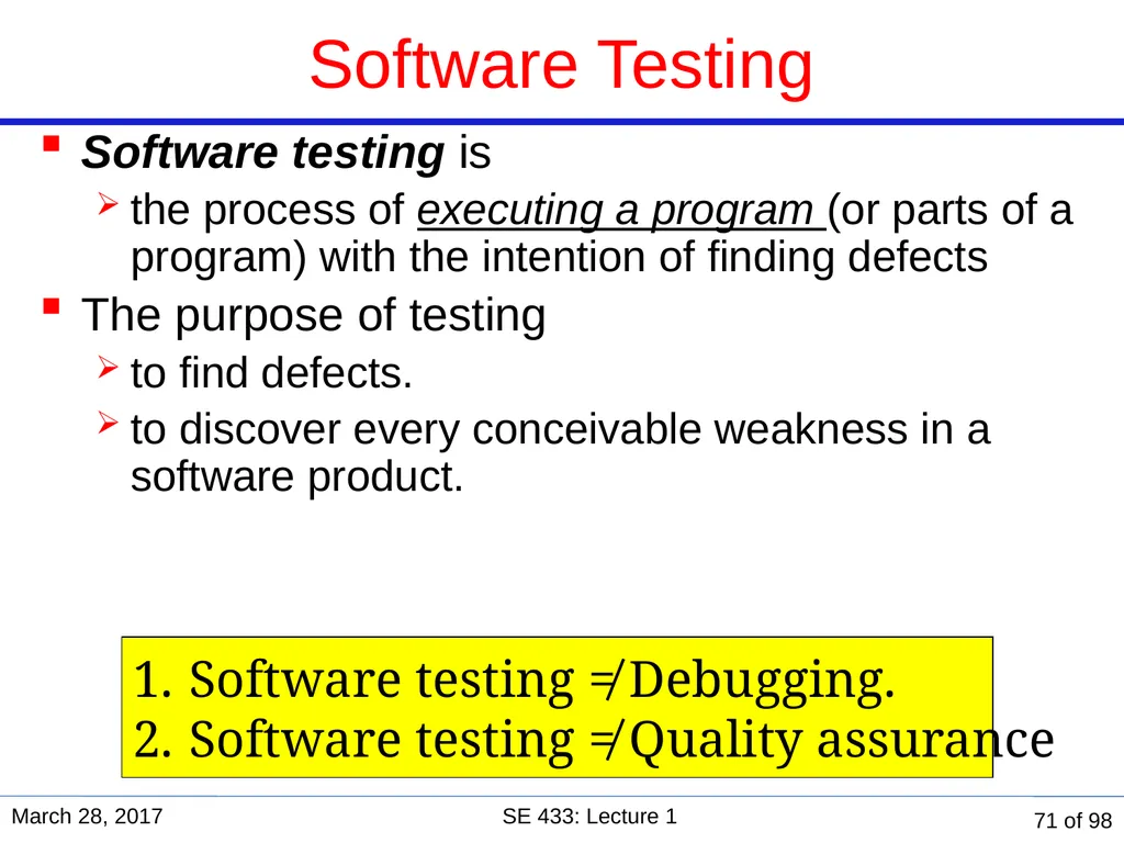 Are you in the right course? SE 433/333 Software - slide 66 of 93