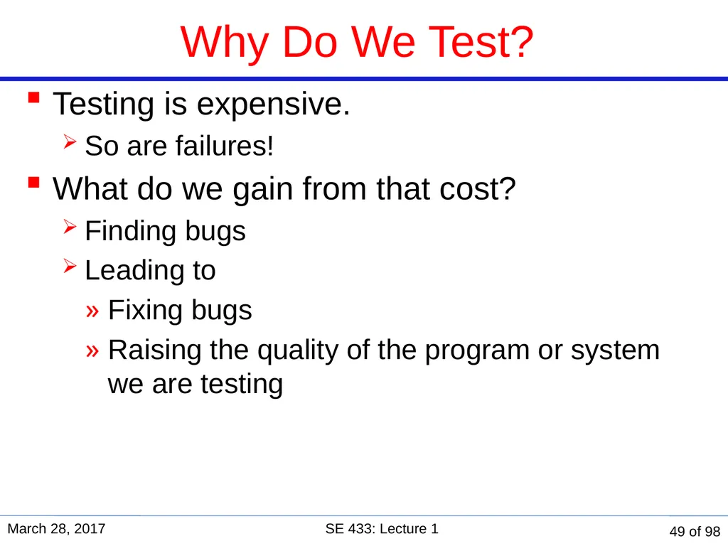 Are you in the right course? SE 433/333 Software - slide 44 of 93