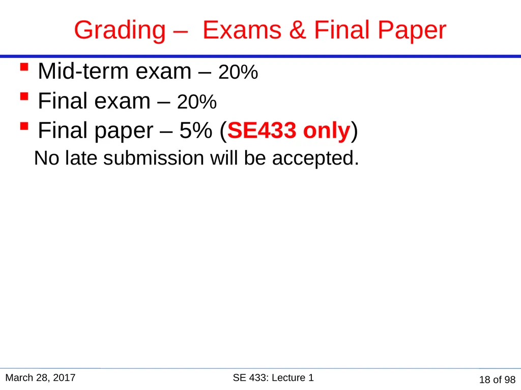 Are you in the right course? SE 433/333 Software - slide 18 of 93