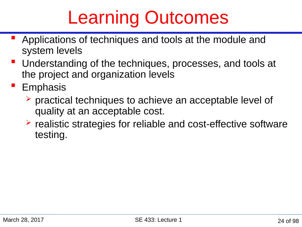 Are you in the right course? SE 433/333 Software - slide 24 of 93