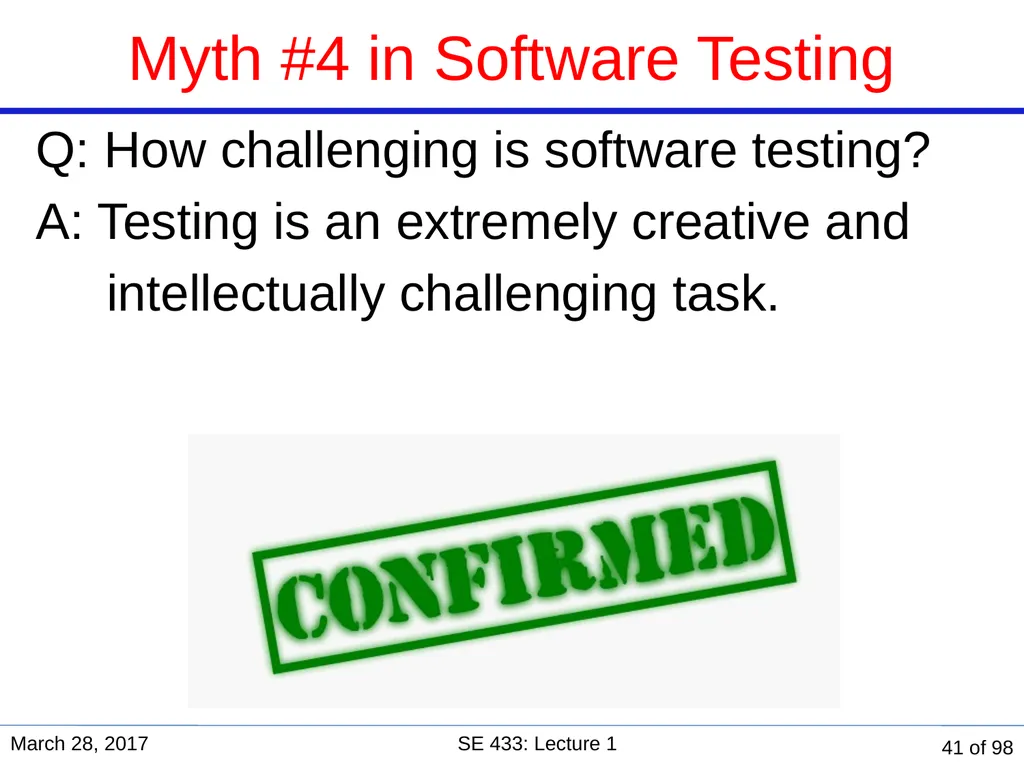 Are you in the right course? SE 433/333 Software - slide 37 of 93