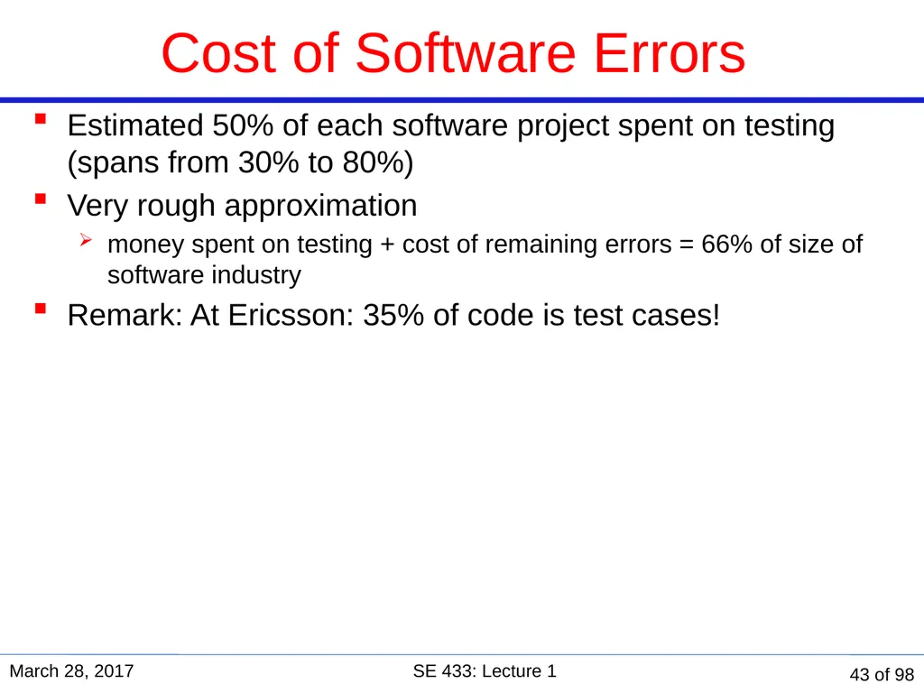 Are you in the right course? SE 433/333 Software - slide 39 of 93
