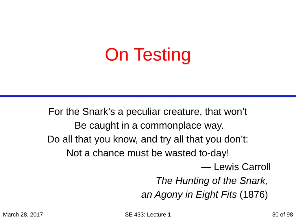 Are you in the right course? SE 433/333 Software - slide 30 of 93