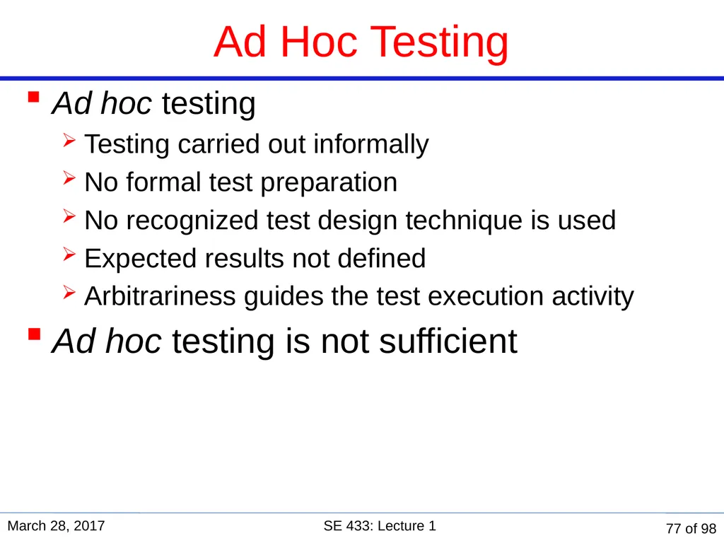 Are you in the right course? SE 433/333 Software - slide 72 of 93