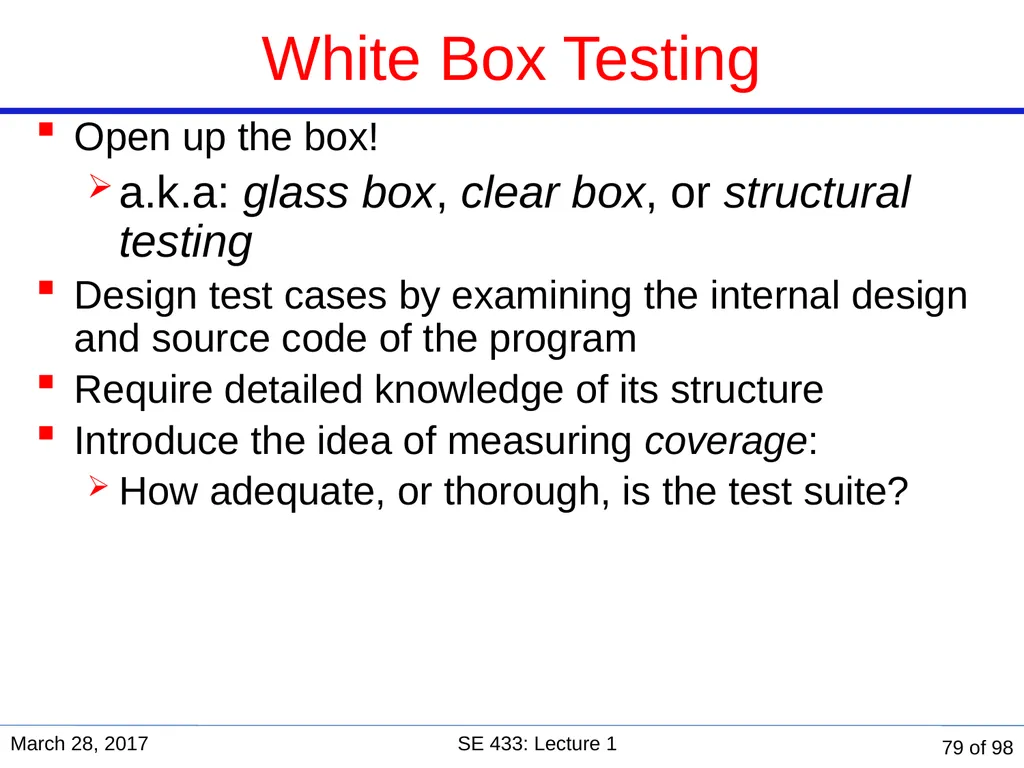 Are you in the right course? SE 433/333 Software - slide 74 of 93
