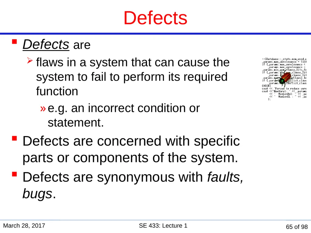 Are you in the right course? SE 433/333 Software - slide 60 of 93