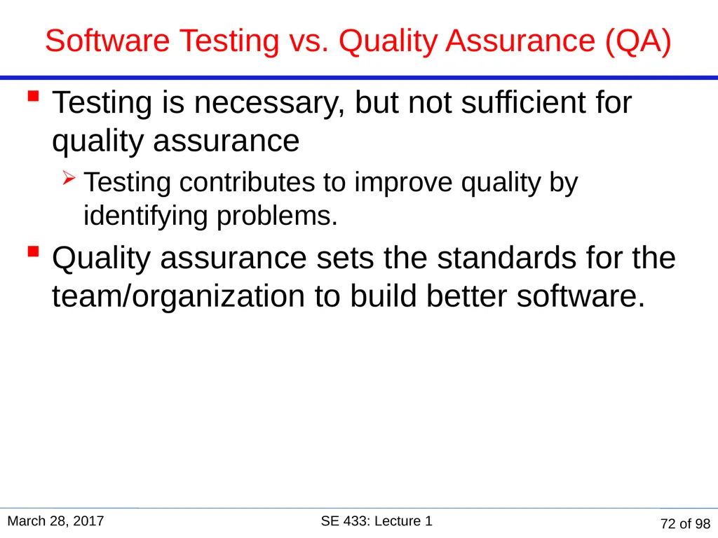 Are you in the right course? SE 433/333 Software - slide 67 of 93