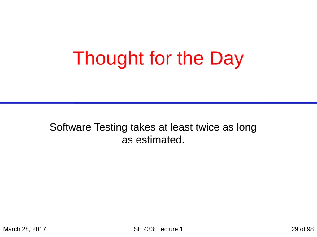 Are you in the right course? SE 433/333 Software - slide 29 of 93