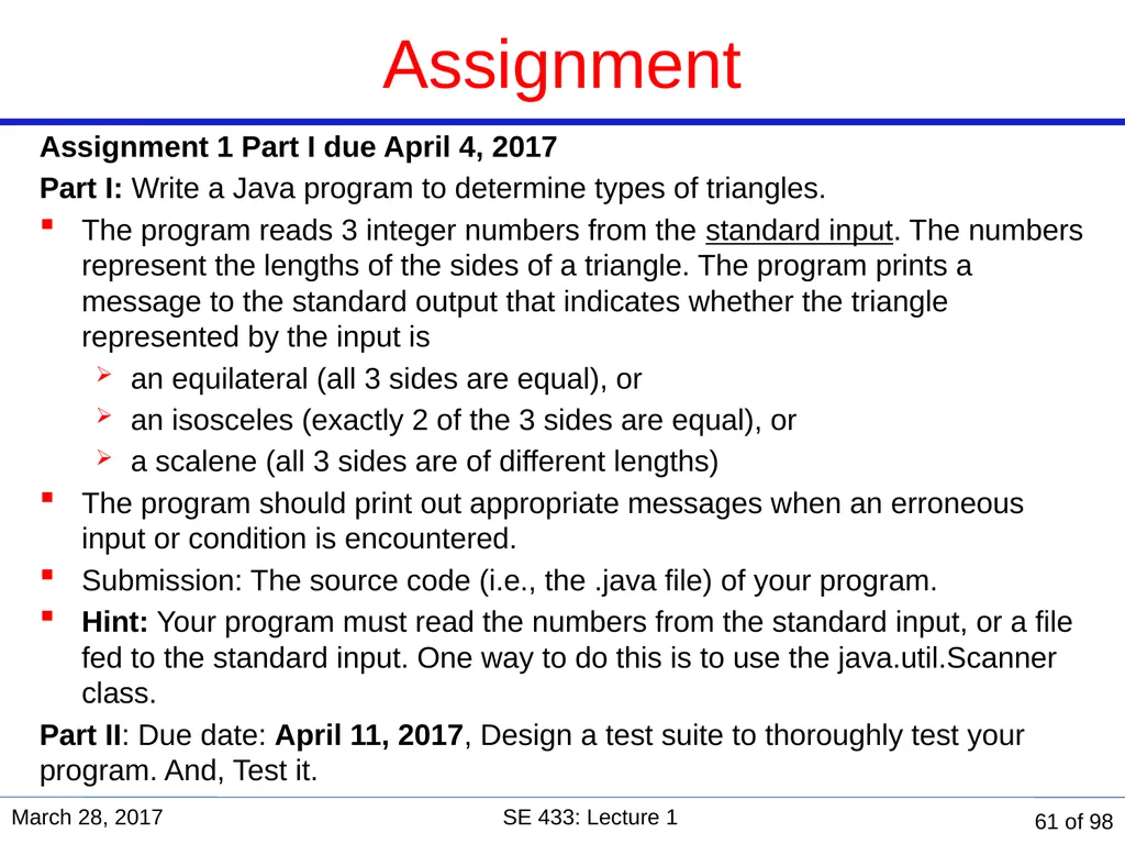 Are you in the right course? SE 433/333 Software - slide 56 of 93
