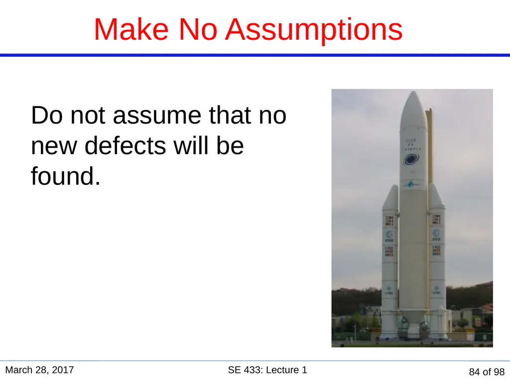 Are you in the right course? SE 433/333 Software - slide 79 of 93