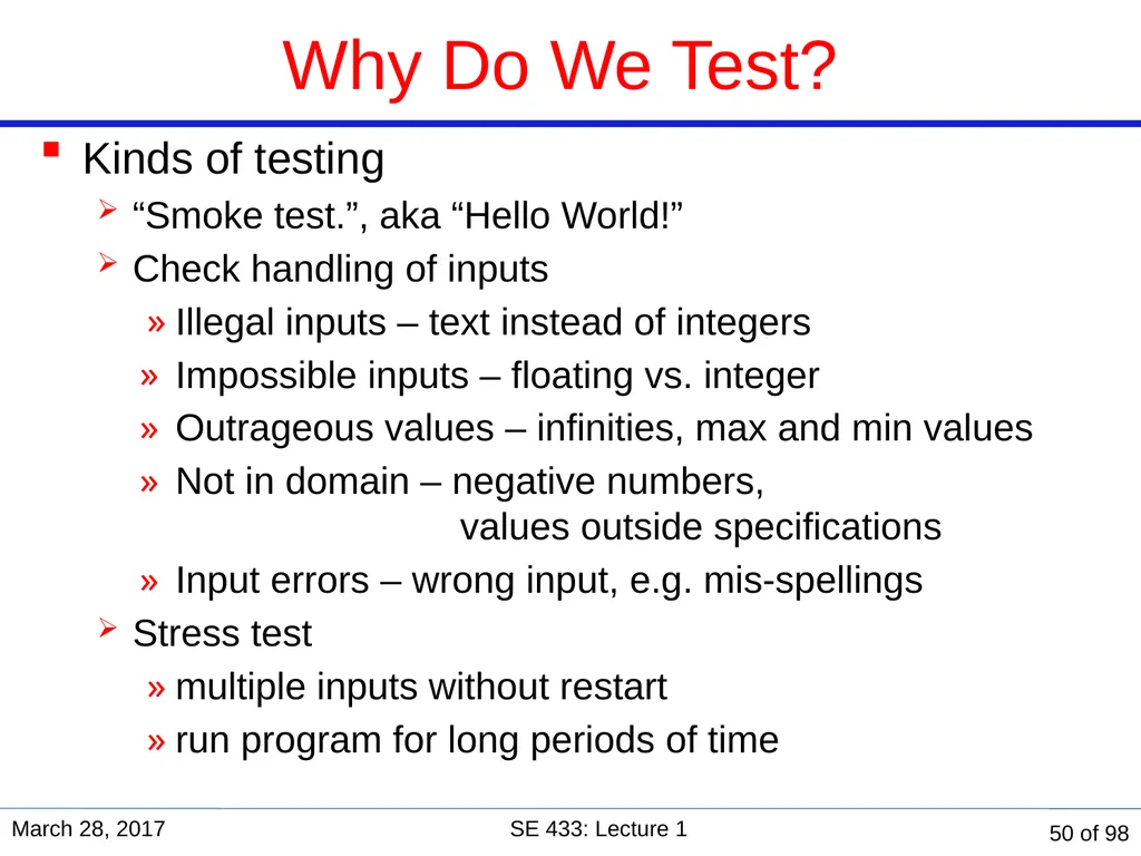 Are you in the right course? SE 433/333 Software - slide 45 of 93