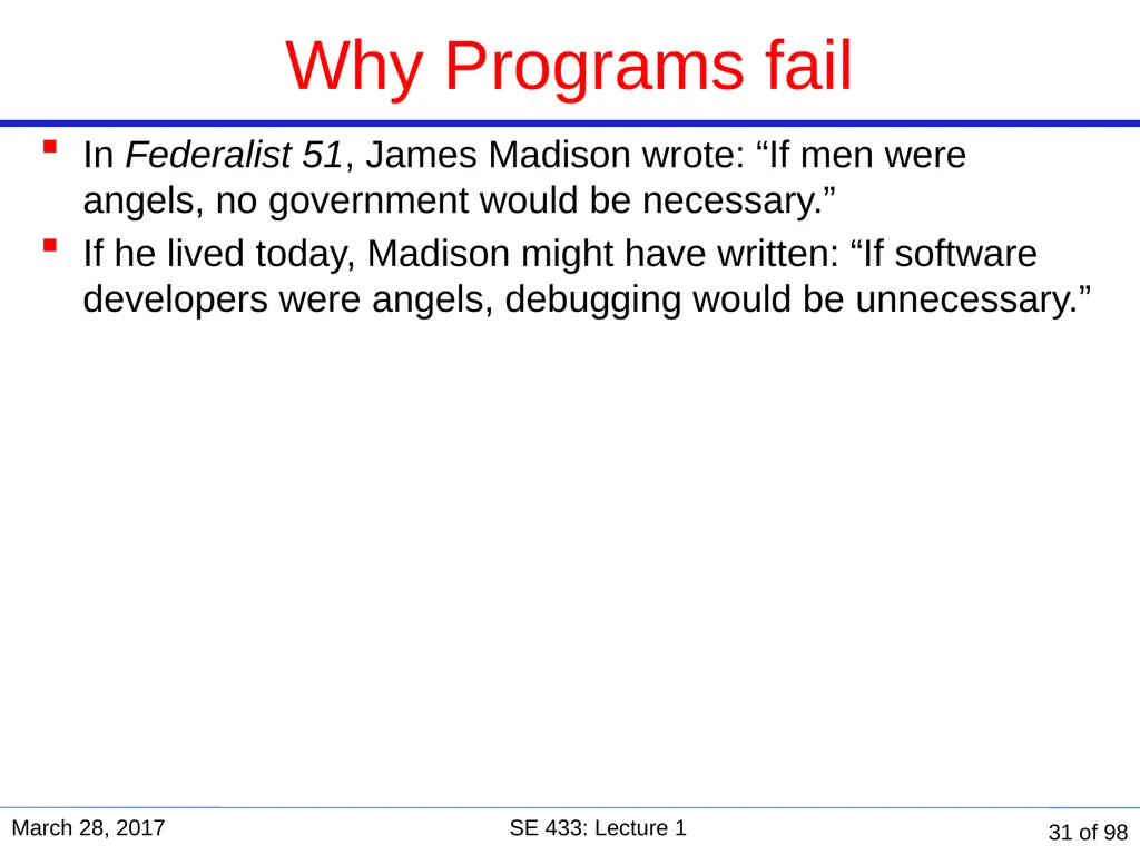 Are you in the right course? SE 433/333 Software - slide 31 of 93