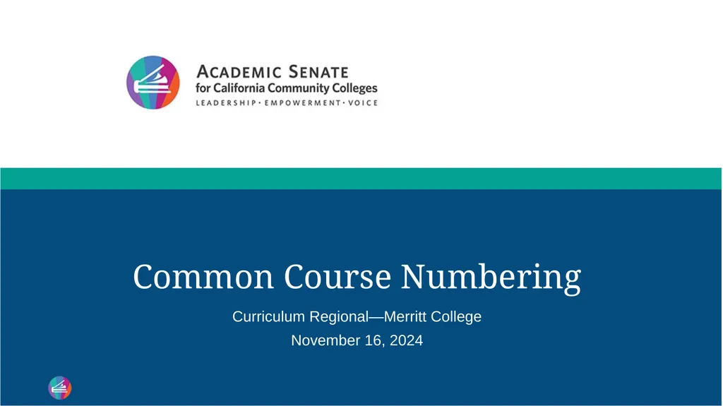 Common Course Numbering Curriculum - slide 1 of 29