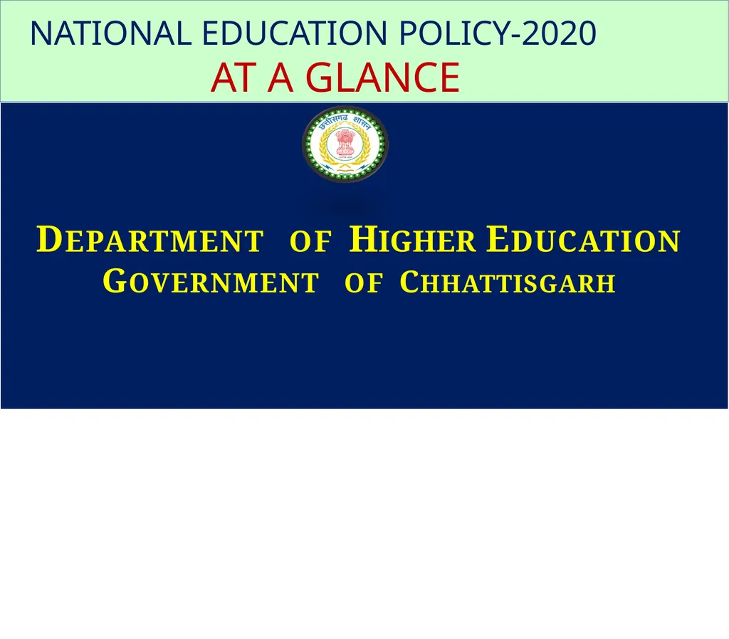 Department of Higher Education Government of - slide 1 of 19