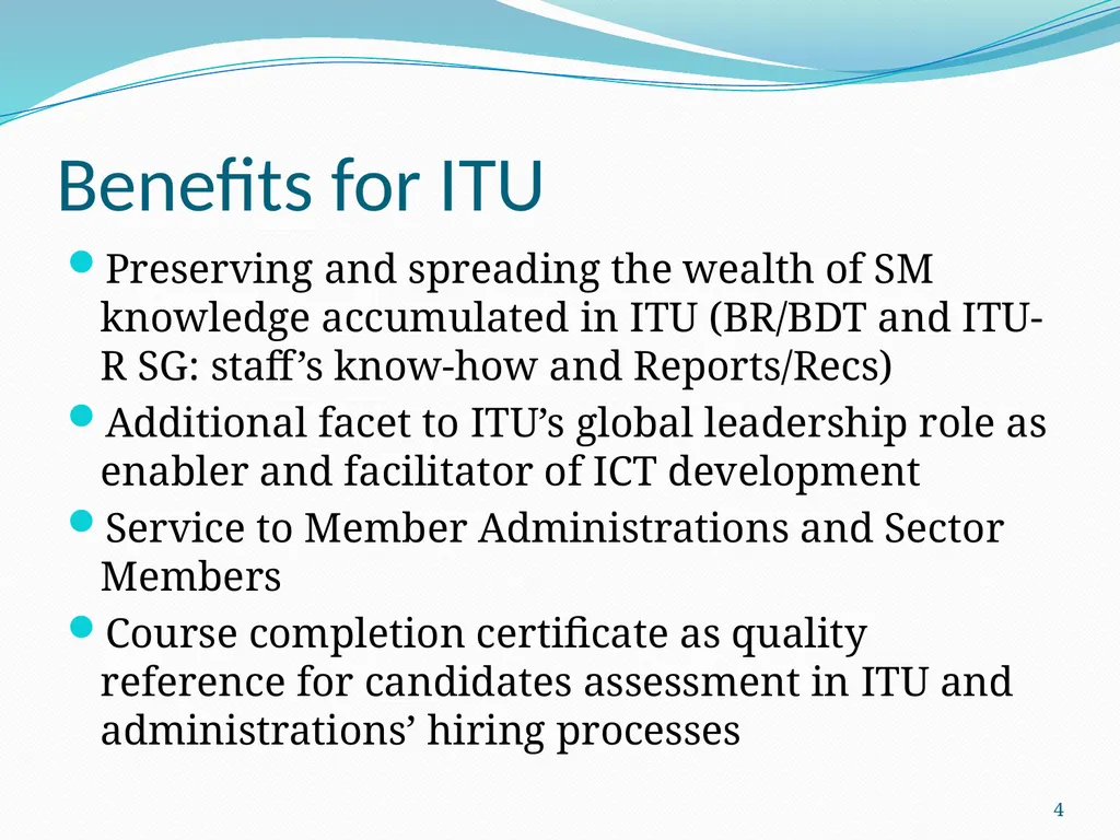 ITU Spectrum Management Training Program (SMTP) - slide 4 of 13