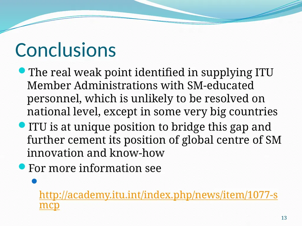 ITU Spectrum Management Training Program (SMTP) - slide 13 of 13