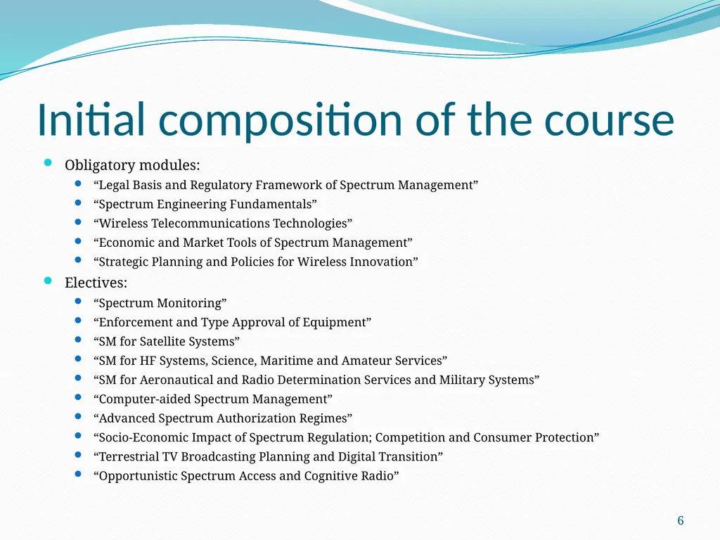 ITU Spectrum Management Training Program (SMTP) - slide 6 of 13