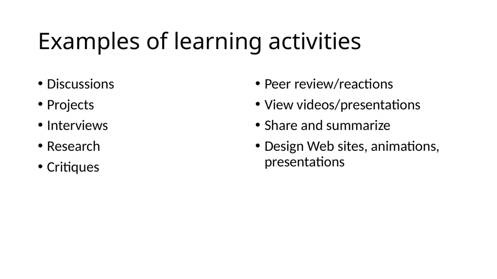 Instructional Design for Online Courses Michael W. - slide 20 of 27
