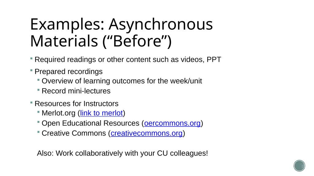 Course Design and Pedagogy The Center for - slide 21 of 35