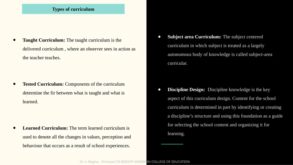 KNOWLEDGE AND CURRICULUM Unit VII- Principles of - slide 13 of 21