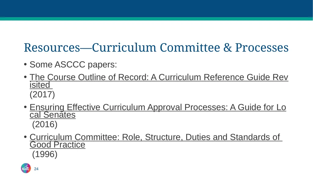 Curriculum Fundamentals Curriculum - slide 24 of 24