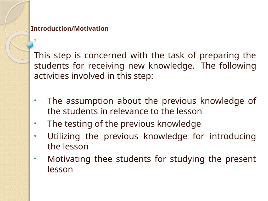 Herbartian Steps of Planning a Lesson John - slide 3 of 9
