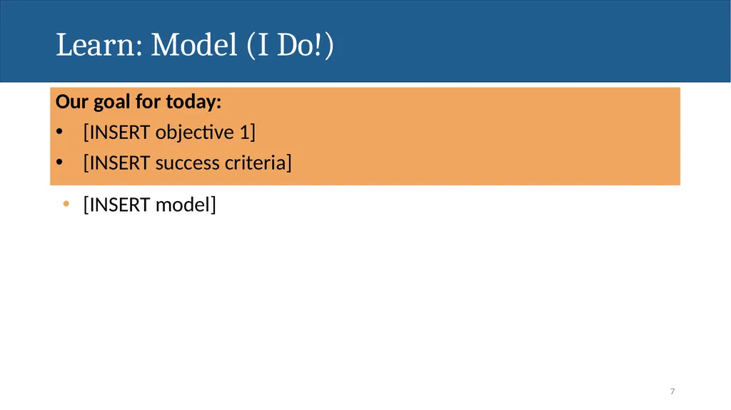 [INSERT TEACHER NAME] Daily Lesson Plan: [INSERT - slide 7 of 27