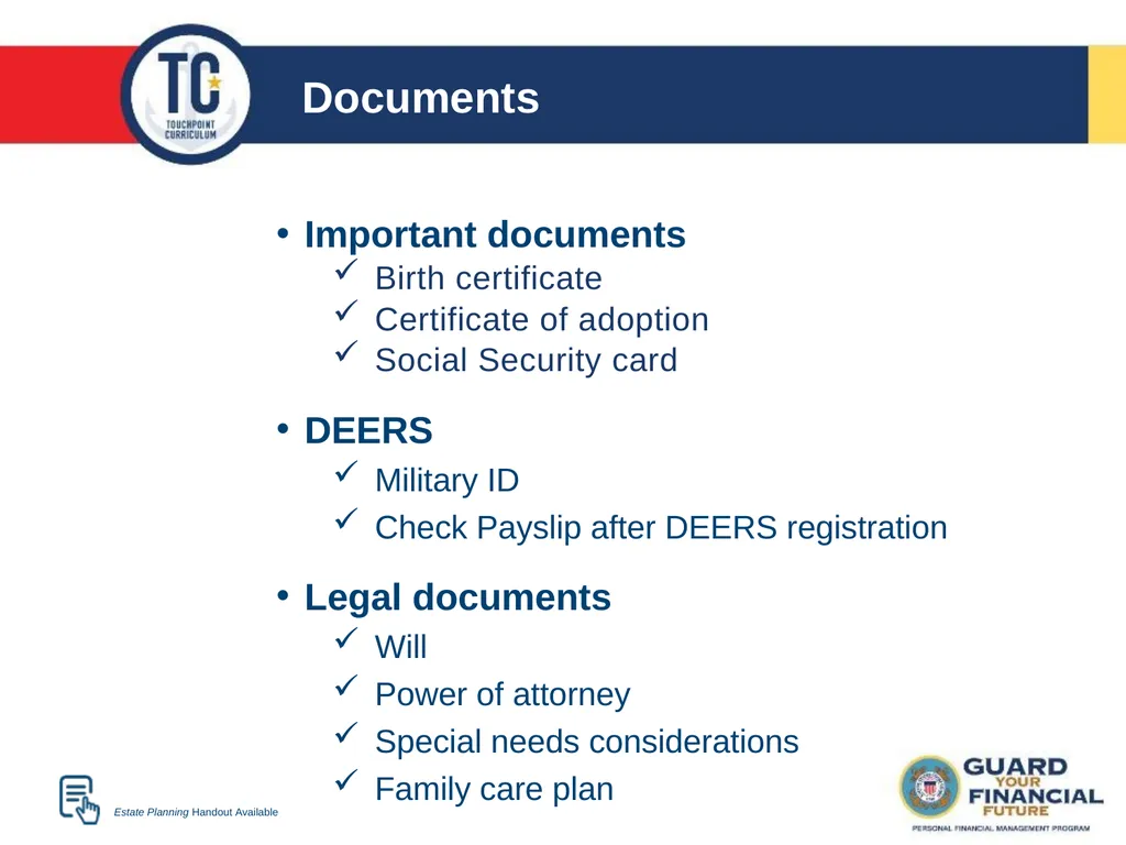 Welcoming Your First Child TC 8 Agenda Documents - slide 3 of 16
