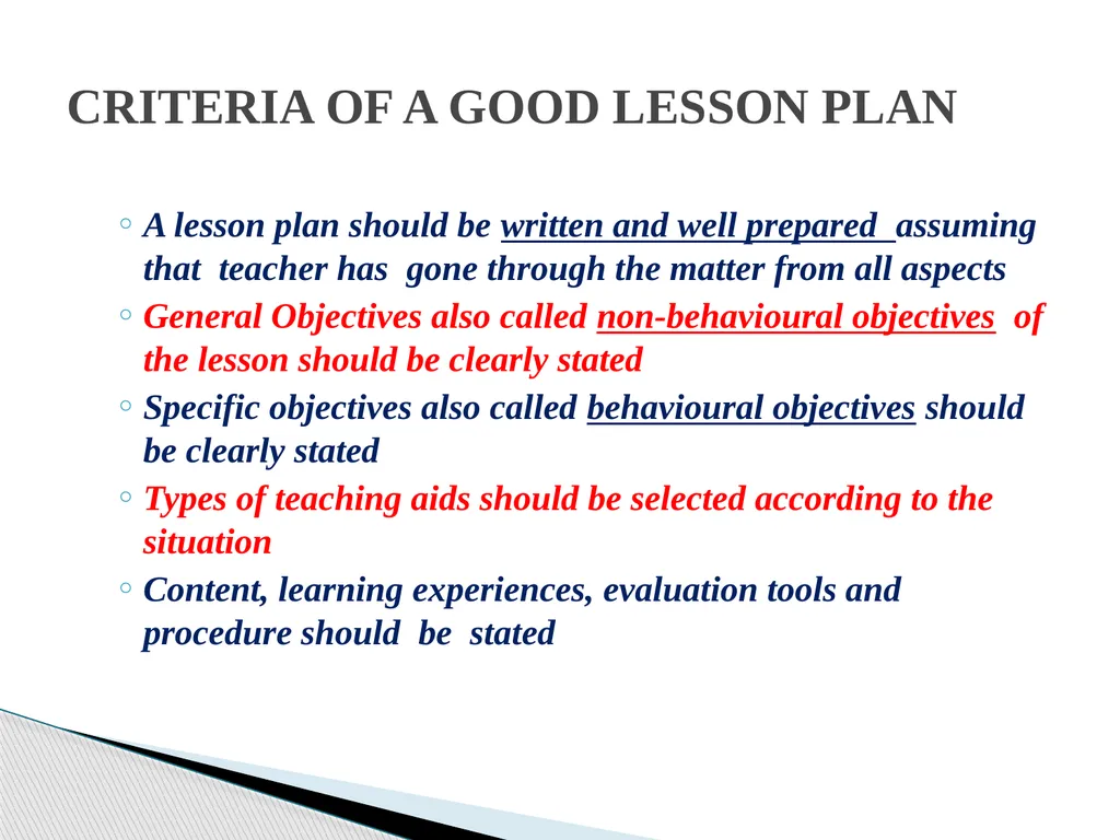 STRUCTURE OF A FOUR FOLD LESSON PLAN Dr. NAMBARU - slide 16 of 37