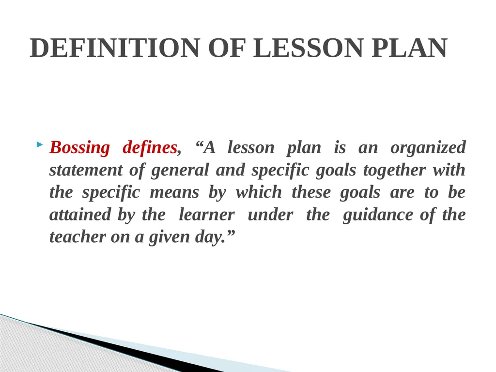 STRUCTURE OF A FOUR FOLD LESSON PLAN Dr. NAMBARU - slide 6 of 37