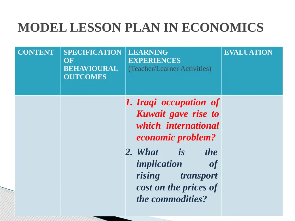 STRUCTURE OF A FOUR FOLD LESSON PLAN Dr. NAMBARU - slide 25 of 37