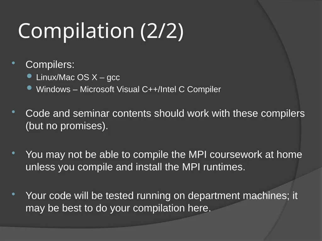 High Performance Computing MPI and C-Language - slide 29 of 29