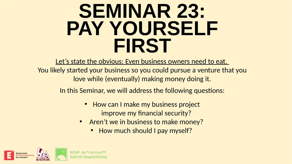 Entrepreneur Local Learning Centers SEMINAR 23: - slide 2 of 18
